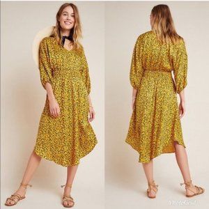 Anthropologie Marigold Midi Dress 3/4 Sleeves XL